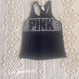 Victoria’s Secret pink line leopard sequence tank top